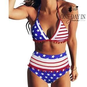 CharmLeaks High Waist Triangle Bikini Swimsuit Size M